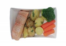 Филе лосося и отварной картофель с овощами, 215 г